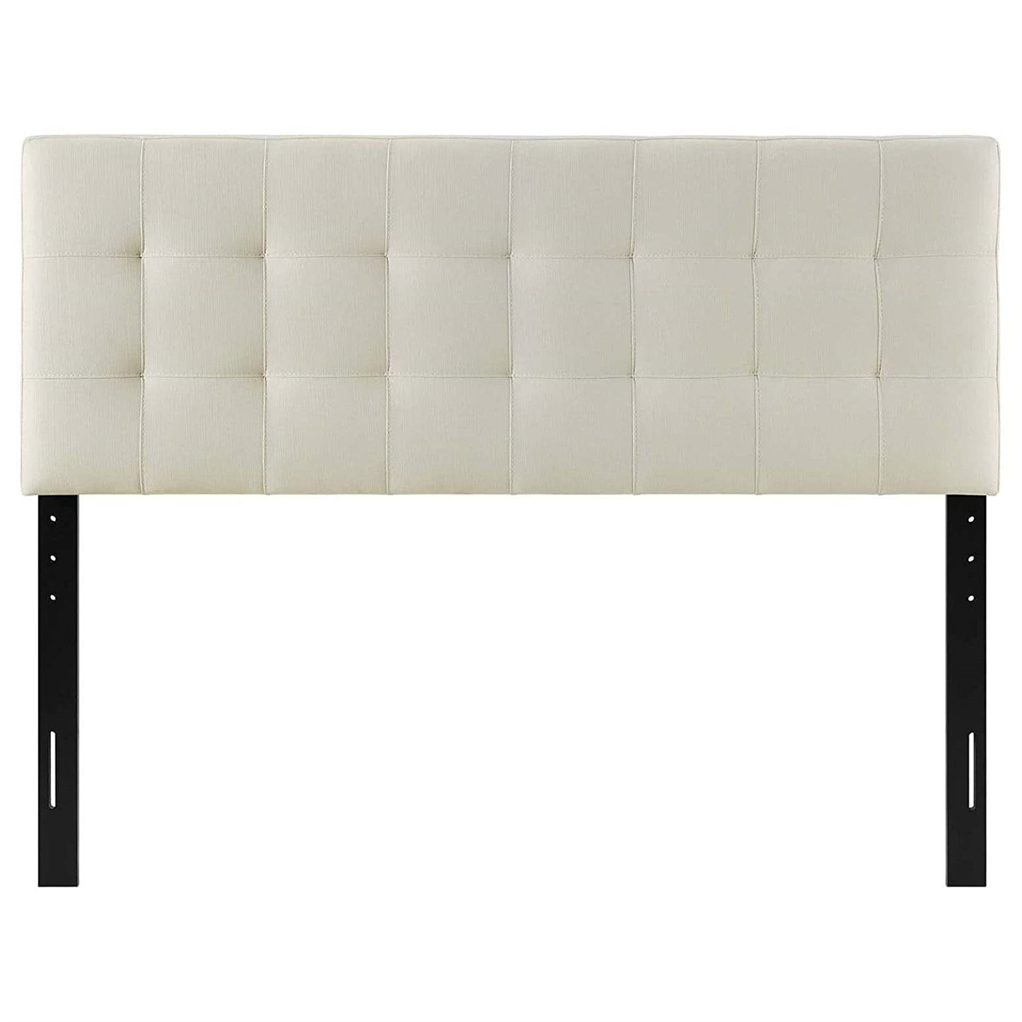 Full size Ivory Linen Fabric Upholstered Tufted Headboard