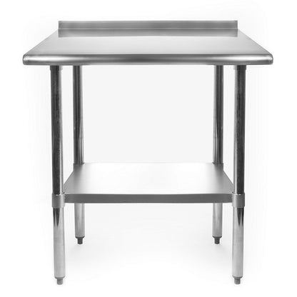 Heavy Duty 30 x 24 inch Stainless Steel Restaurant Kitchen Prep Work Table with Backsplash