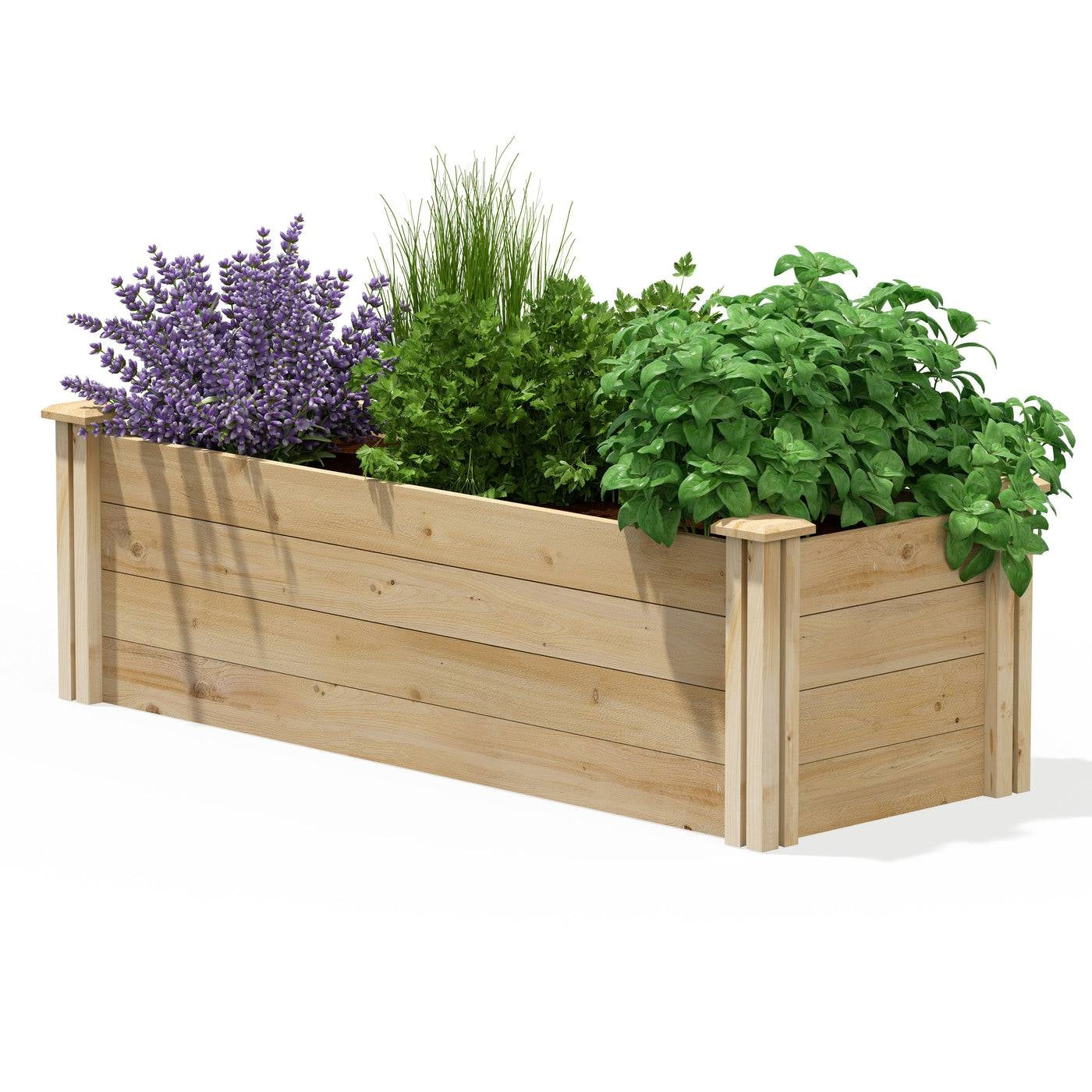 48 in x 16 in Tall Premium Cedar Wood Raised Garden Bed - Made in USA