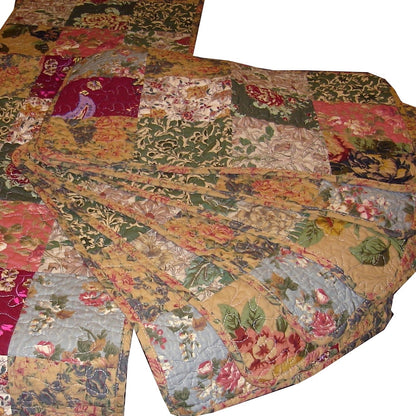 King 100% Cotton Floral Paisley Quilt Set w/ 2 Shams &amp; 2 Pillows