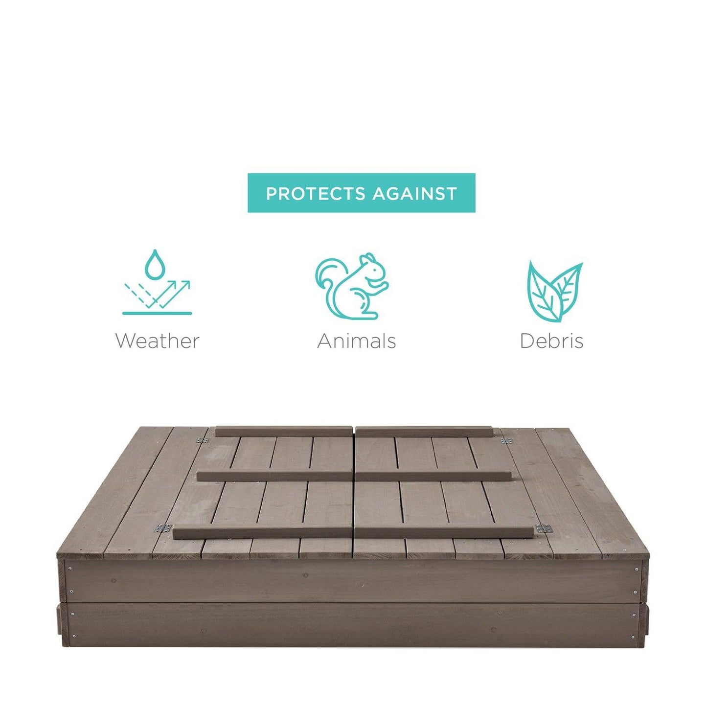 Sturdy Grey Cedar Kids Complete Seated Bench Sandbox