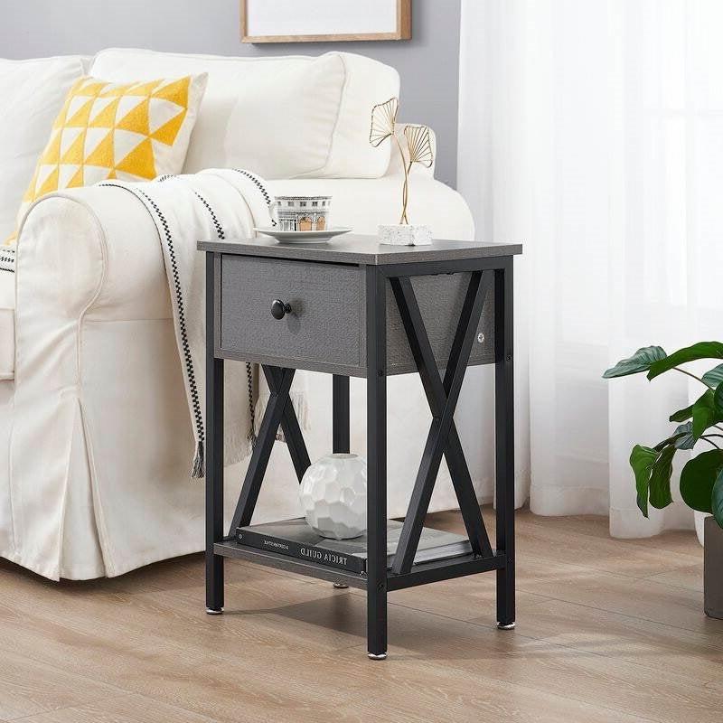 Rustic 1 Drawer Gray Nightstand - Set of 2