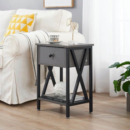 Rustic 1 Drawer Gray Nightstand - Set of 2