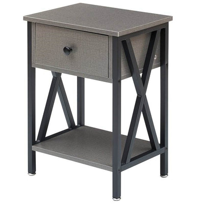 Rustic 1 Drawer Gray Nightstand - Set of 2