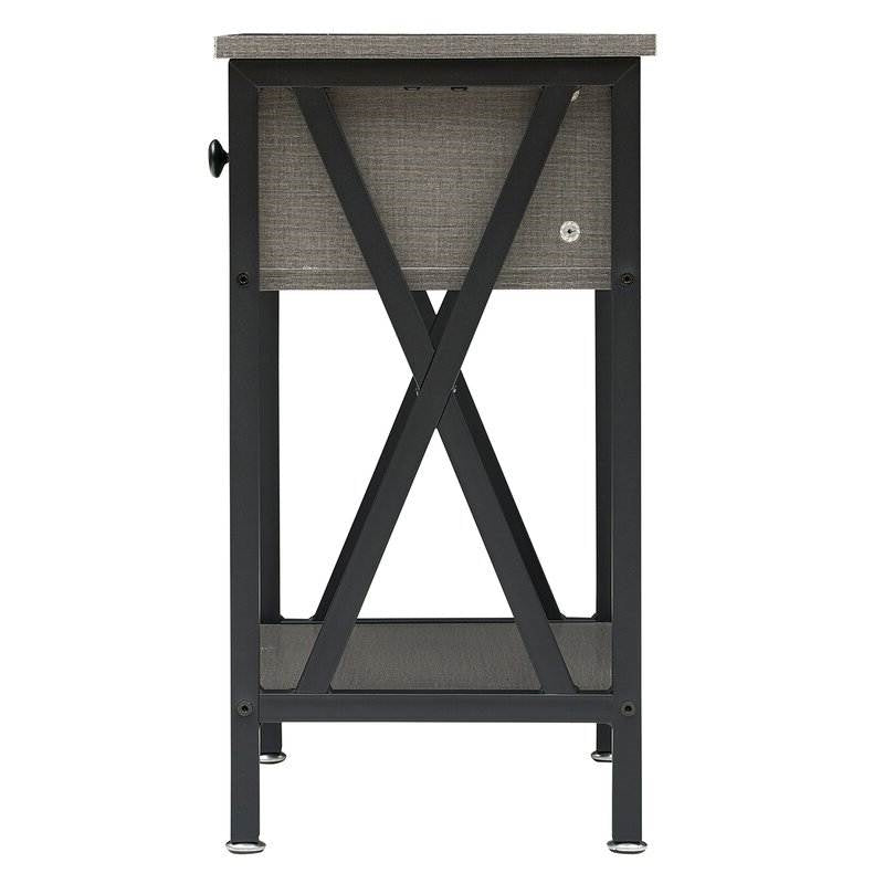 Rustic 1 Drawer Gray Nightstand - Set of 2