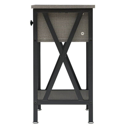 Rustic 1 Drawer Gray Nightstand - Set of 2
