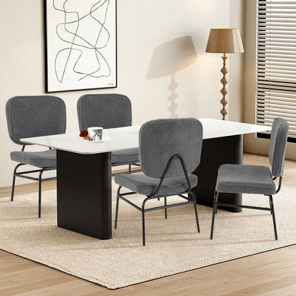Grey Sherpa Upholstered Reading Plush Accent Chair