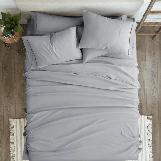 6 Piece Supreme Softness Wrinkle Resistant Microfiber/Polyester Sheet Set Grey, Full
