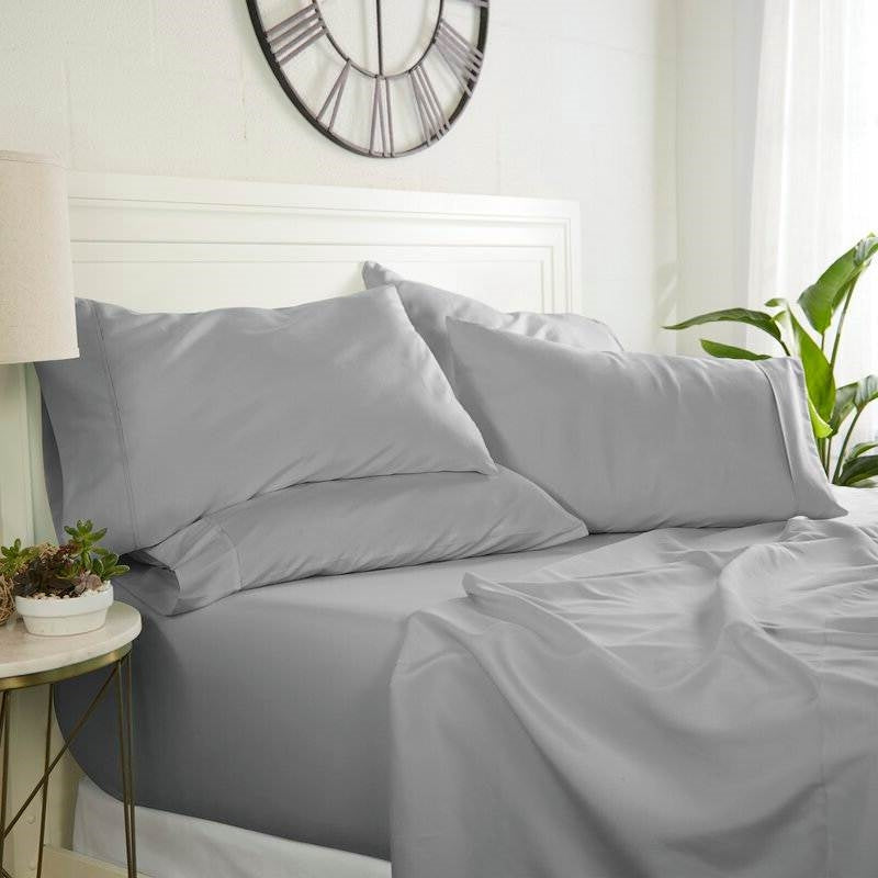 6 Piece Supreme Softness Wrinkle Resistant Microfiber/Polyester Sheet Set Grey, Full
