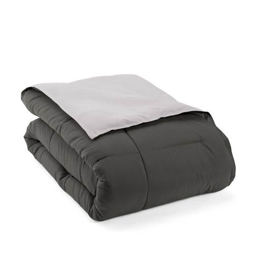 King/Cal King 3-Piece Microfiber Reversible Comforter Set Grey