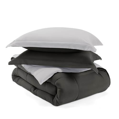 Twin/Twin XL 2-Piece Microfiber Reversible Comforter Set Grey
