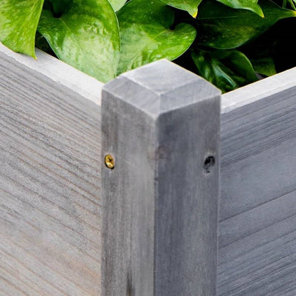 FarmHouse 3 Wooden Elevated Planter Raised Garden Beds in Grey