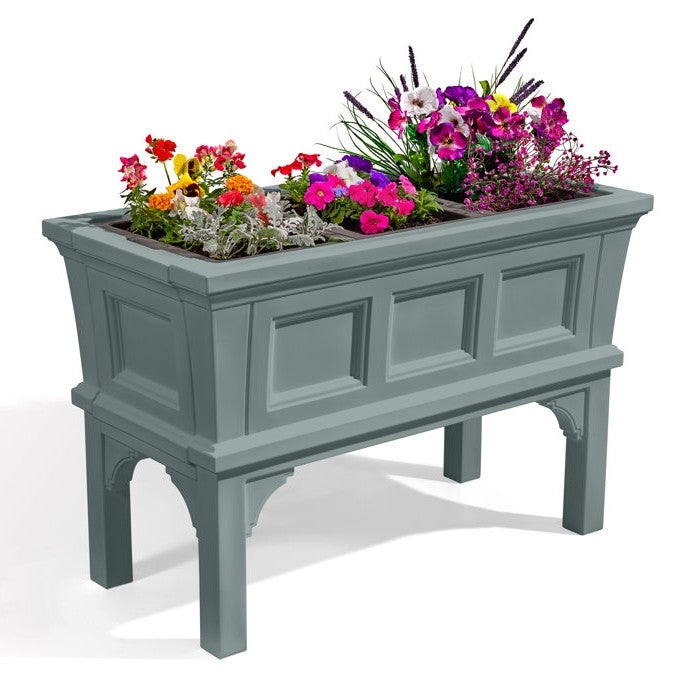 Green Rectangular Raised Garden Bed Planter Box w/ 3 Removeable Trays