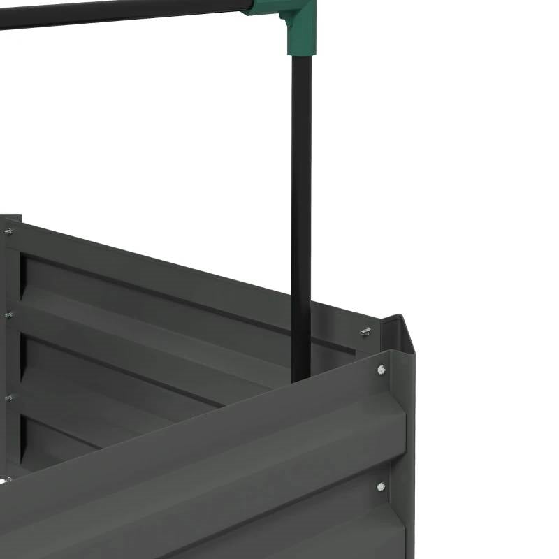 Galvanized Grey Open Bottom Raised Tomato Trellis Cage Garden Planter Box