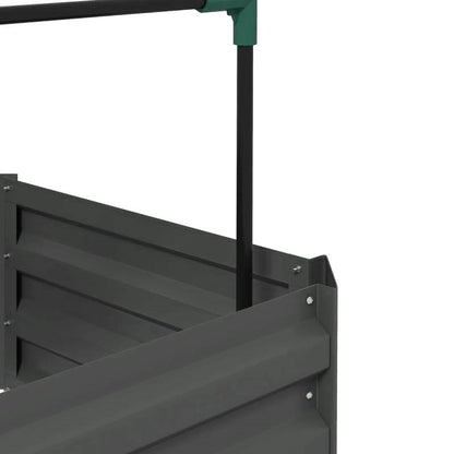 Galvanized Grey Open Bottom Raised Tomato Trellis Cage Garden Planter Box