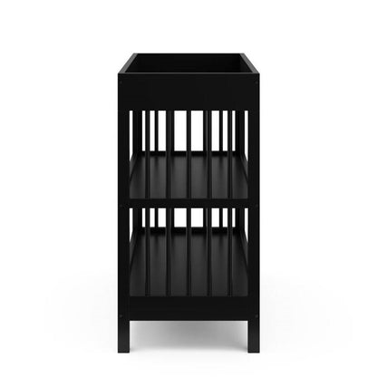 Black Modern Wooden Baby Changing Table with Safety Rail Pad