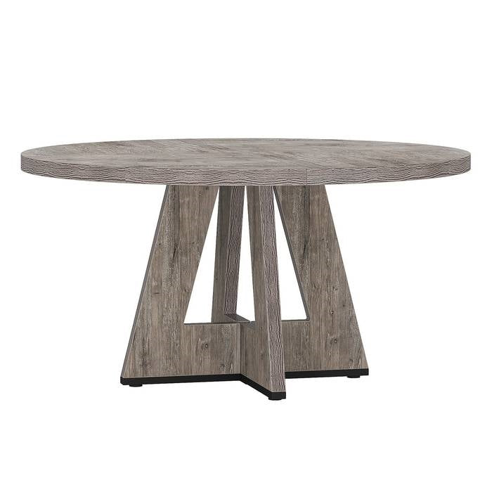 Farmhouse Retro Grey Round 47-in Wooden Kitchen Table