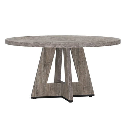Farmhouse Retro Grey Round 47-in Wooden Kitchen Table