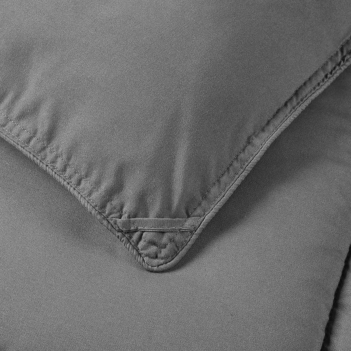 Twin Size Reversible Microfiber Down Alternative Comforter Set in Grey