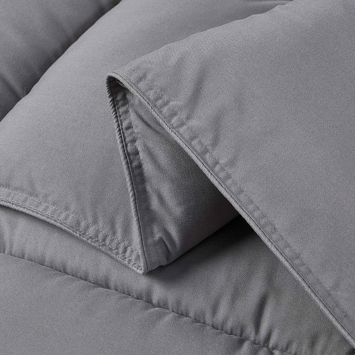Twin Size Reversible Microfiber Down Alternative Comforter Set in Grey