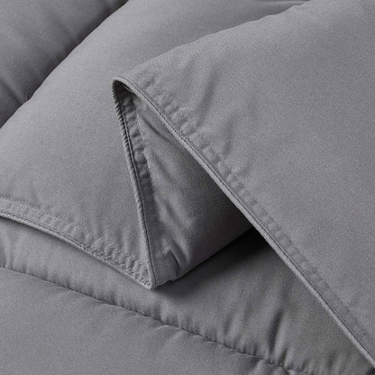 Twin Size Reversible Microfiber Down Alternative Comforter Set in Grey