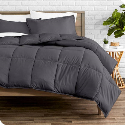 Twin Size All Season Super Soft Down Alternative Comforter Set Grey