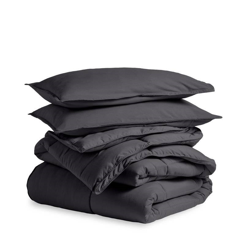 Twin Size All Season Super Soft Down Alternative Comforter Set Grey
