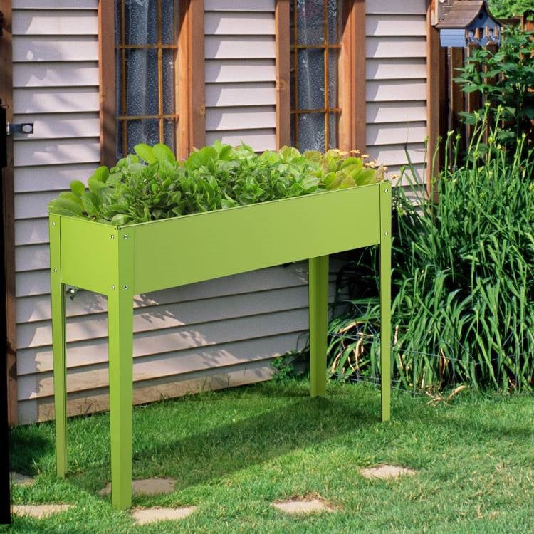 Green 31.5 in High Heavy Duty Galvanized Steel Outdoor Elevated Raised Garden Plant Stand