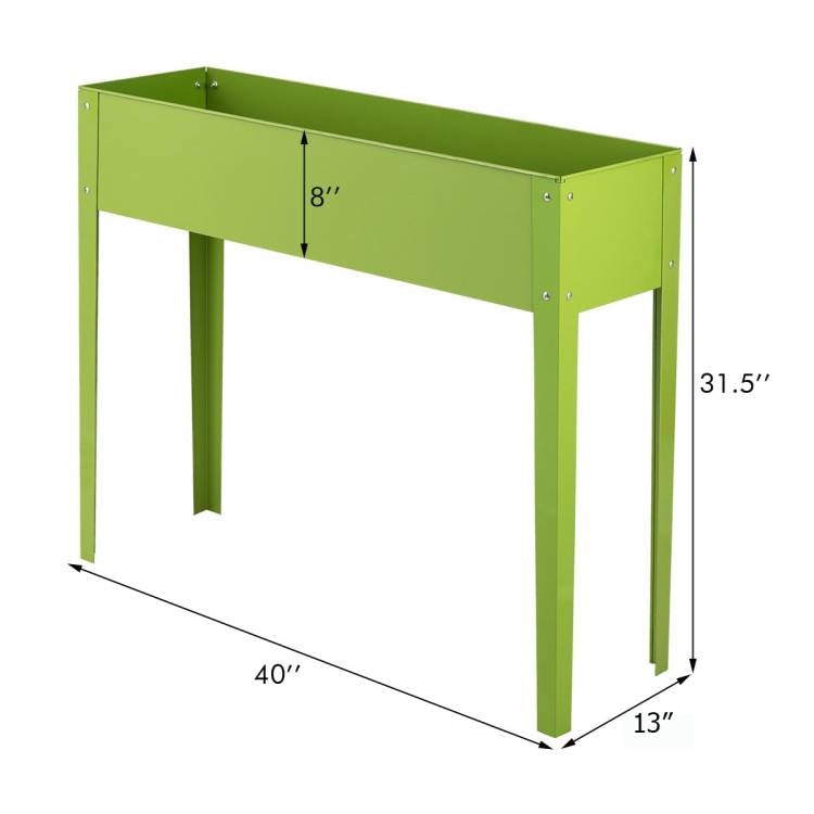 Green 31.5 in High Heavy Duty Galvanized Steel Outdoor Elevated Raised Garden Plant Stand