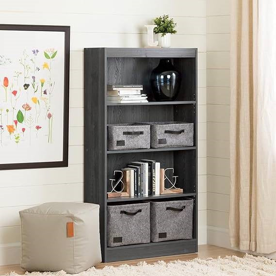 Four Shelf Eco-Friendly Bookcase in Grey Oak