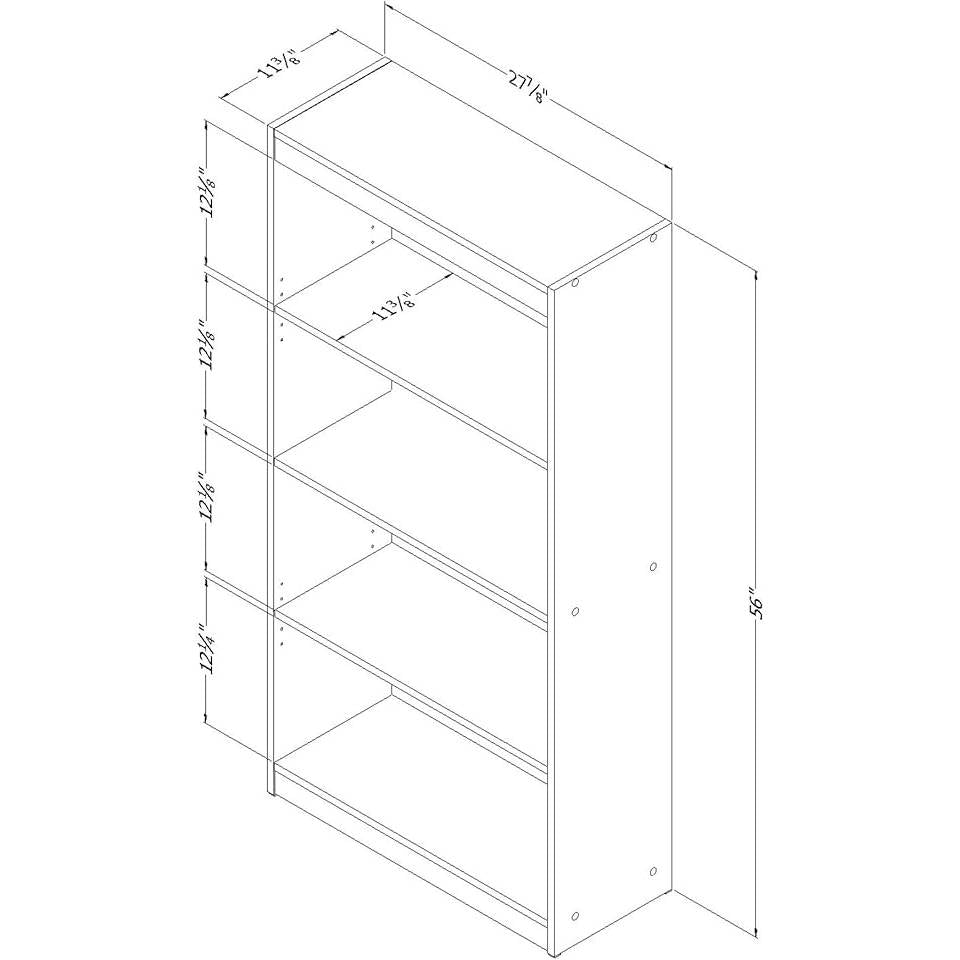 Four Shelf Eco-Friendly Bookcase in Grey Oak
