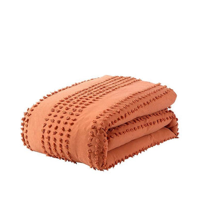 King Size 100% Cotton Boho Dot Comforter Set Burnt Orange