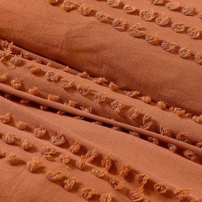 Full/Queen 100% Cotton Boho Dot Comforter Set Burnt Orange
