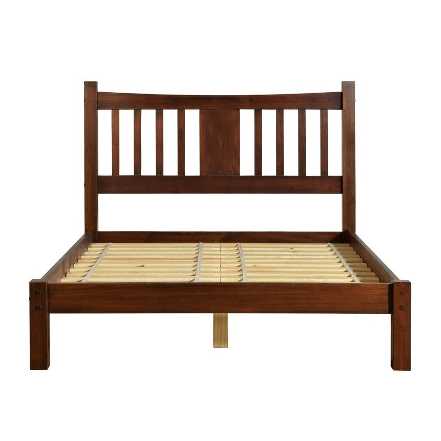 Queen Size FarmHouse Solid Wood Platform Bed in Cherry