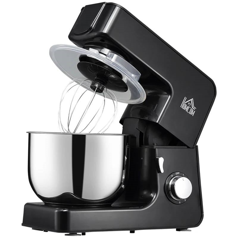 Black Stainless Steel Tilt 600W Electric Mixer 6QT