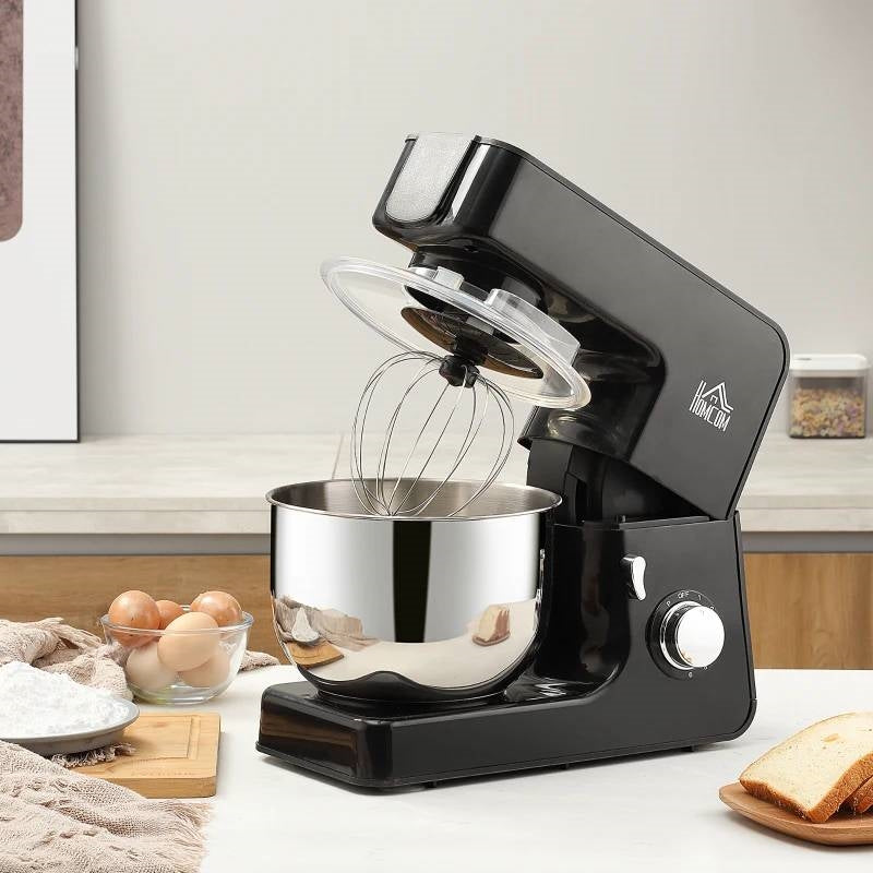Black Stainless Steel Tilt 600W Electric Mixer 6QT
