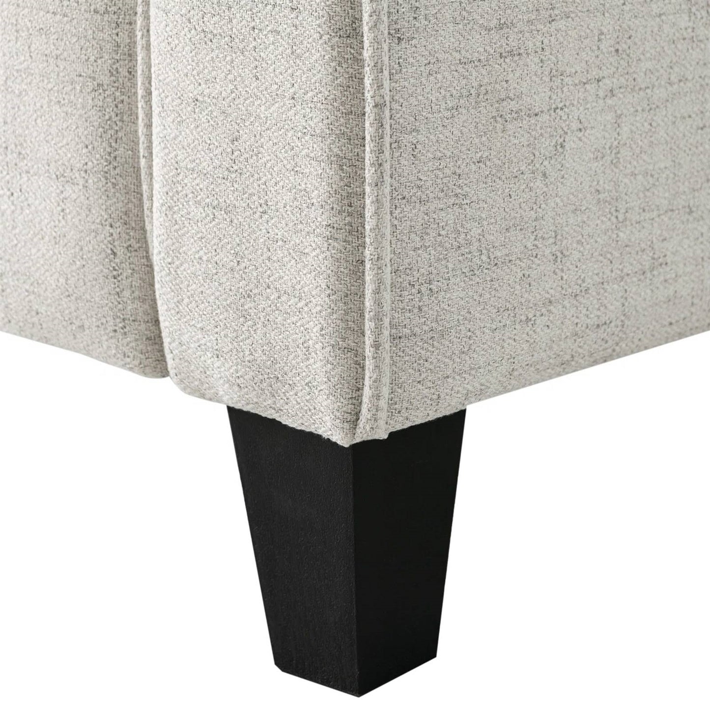 Modern 3-Seater Upholstered Sofa in Cream Microfiber with Button Tufted Cushions