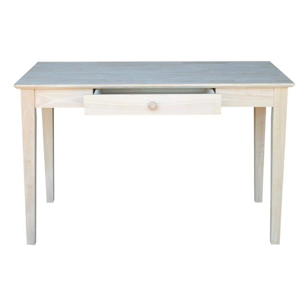 Unfinished Solid Wood Desk Laptop Computer Writing Table with Drawer