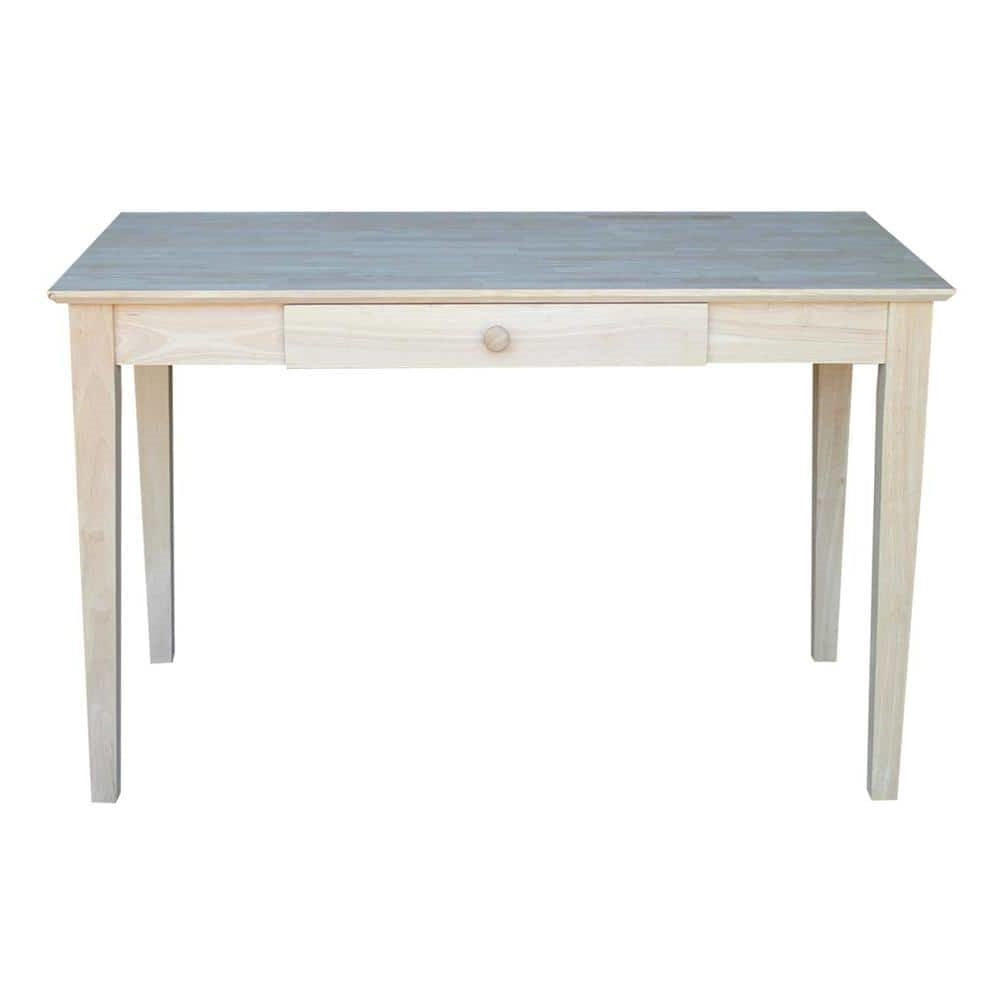 Unfinished Solid Wood Desk Laptop Computer Writing Table with Drawer