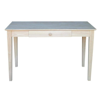 Unfinished Solid Wood Desk Laptop Computer Writing Table with Drawer