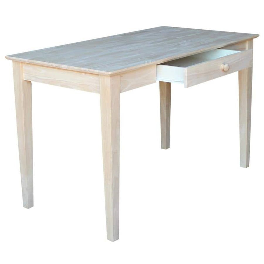 Unfinished Solid Wood Desk Laptop Computer Writing Table with Drawer