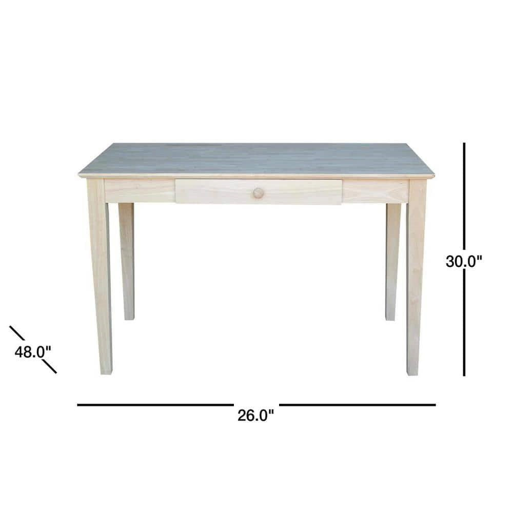 Unfinished Solid Wood Desk Laptop Computer Writing Table with Drawer
