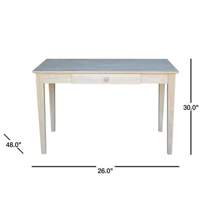 Unfinished Solid Wood Desk Laptop Computer Writing Table with Drawer