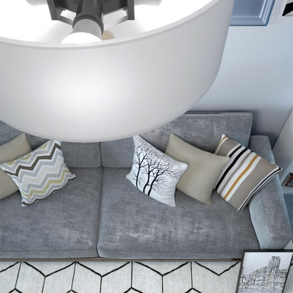 3 Light Ceiling Chandelier Glass Drum Light Fixture