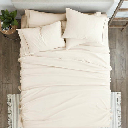 Twin XL, Ivory 4 PCS Supreme Softness Wrinkle Resistant Microfiber/Polyester Sheet Set