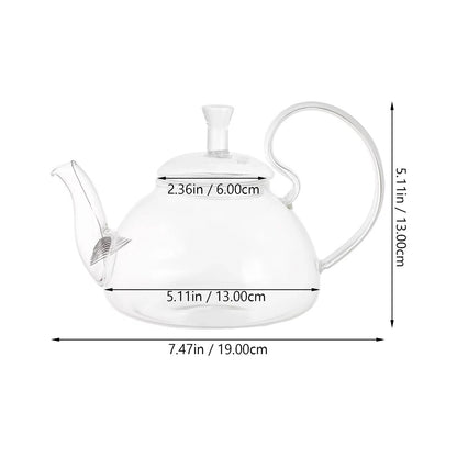 20 oz/600 ml Glass Teapot Removable Metal Spout Hanging Spring