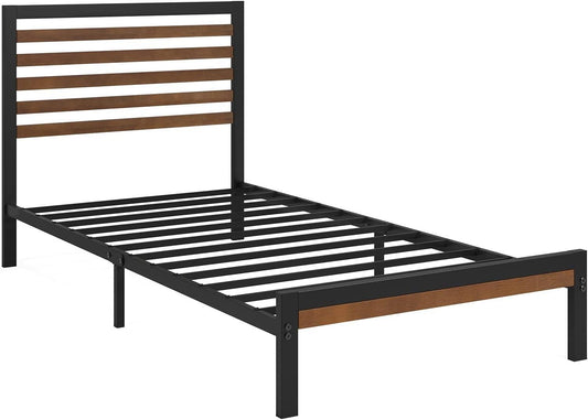 Twin Size Eco Friendly Bamboo Metal Platform Bed Frame