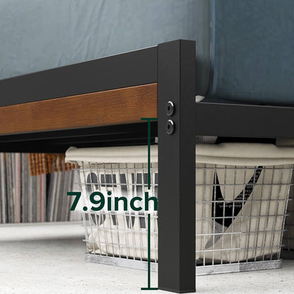 Twin Size Eco Friendly Bamboo Metal Platform Bed Frame