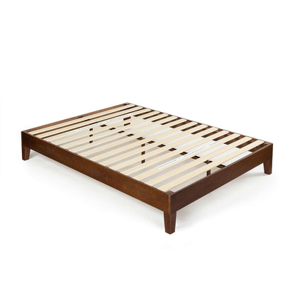 King size Low Profile Solid Wood Platform Bed Frame in Espresso Finish