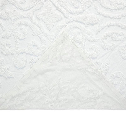 King Size OverSized 100% Cotton Chenille 3 PCS Coverlet Bedspread Set in White